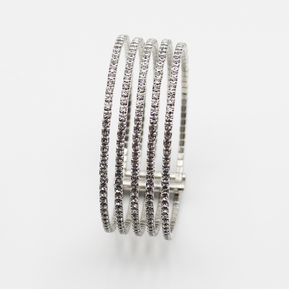 Stunning 5 row cubic zirconia bracelet